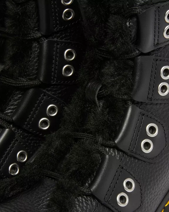 1460 Faux Fur Lined Leather Lace Up Boots