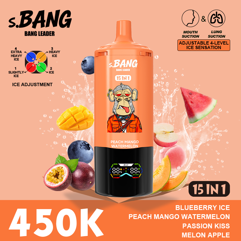 Bang 450000 zaciągnięć, e‑papieros z 15 smakami w jednym | Ładowalny