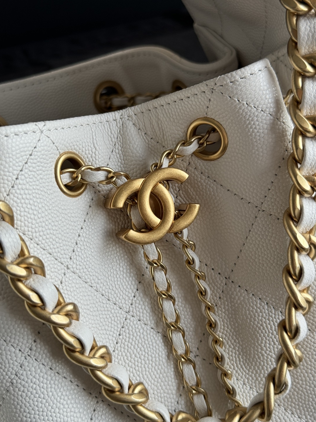 Chanel 25C Quilted Caviar Leather Hobo Bag