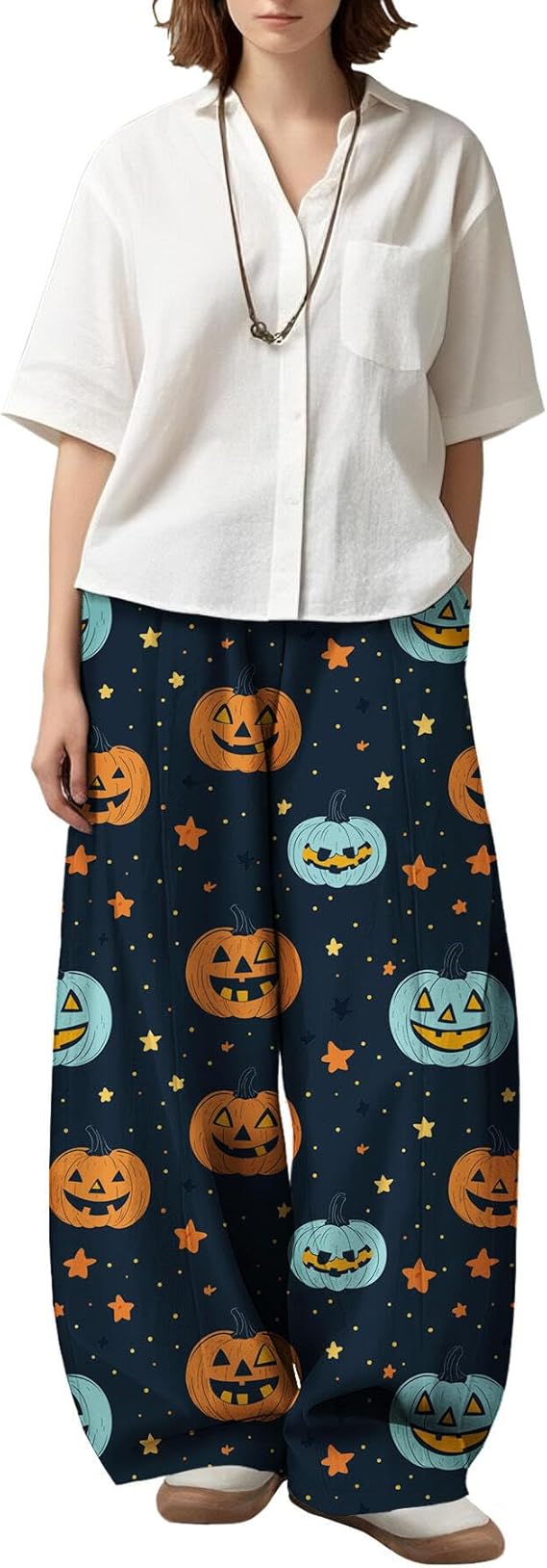 AERLEN Womens Pattern Print Pants