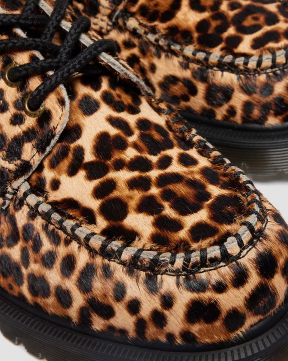 LOWELL LEOPARD PRINT MOC TOE SHOES