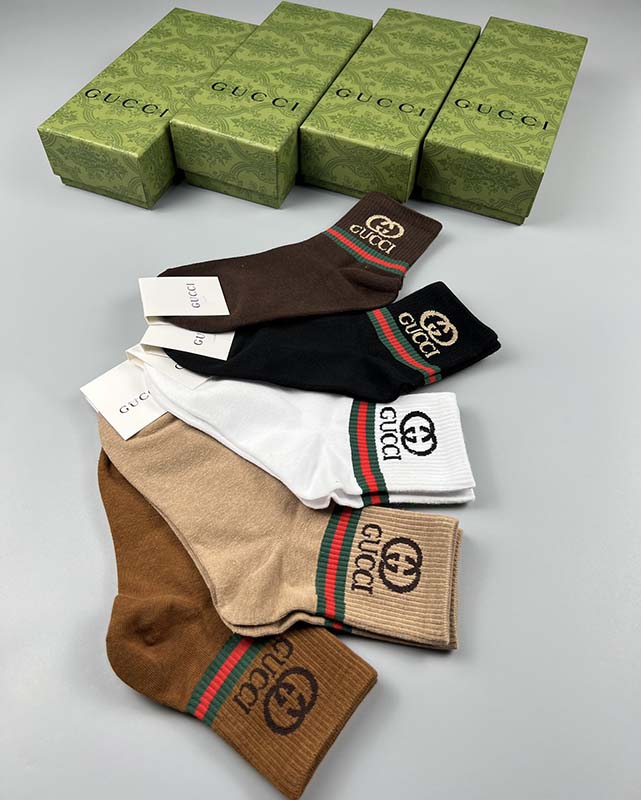 Set of 5 Pairs of Cotton Anti-bacterial Ankle Socks WZ-924000144
