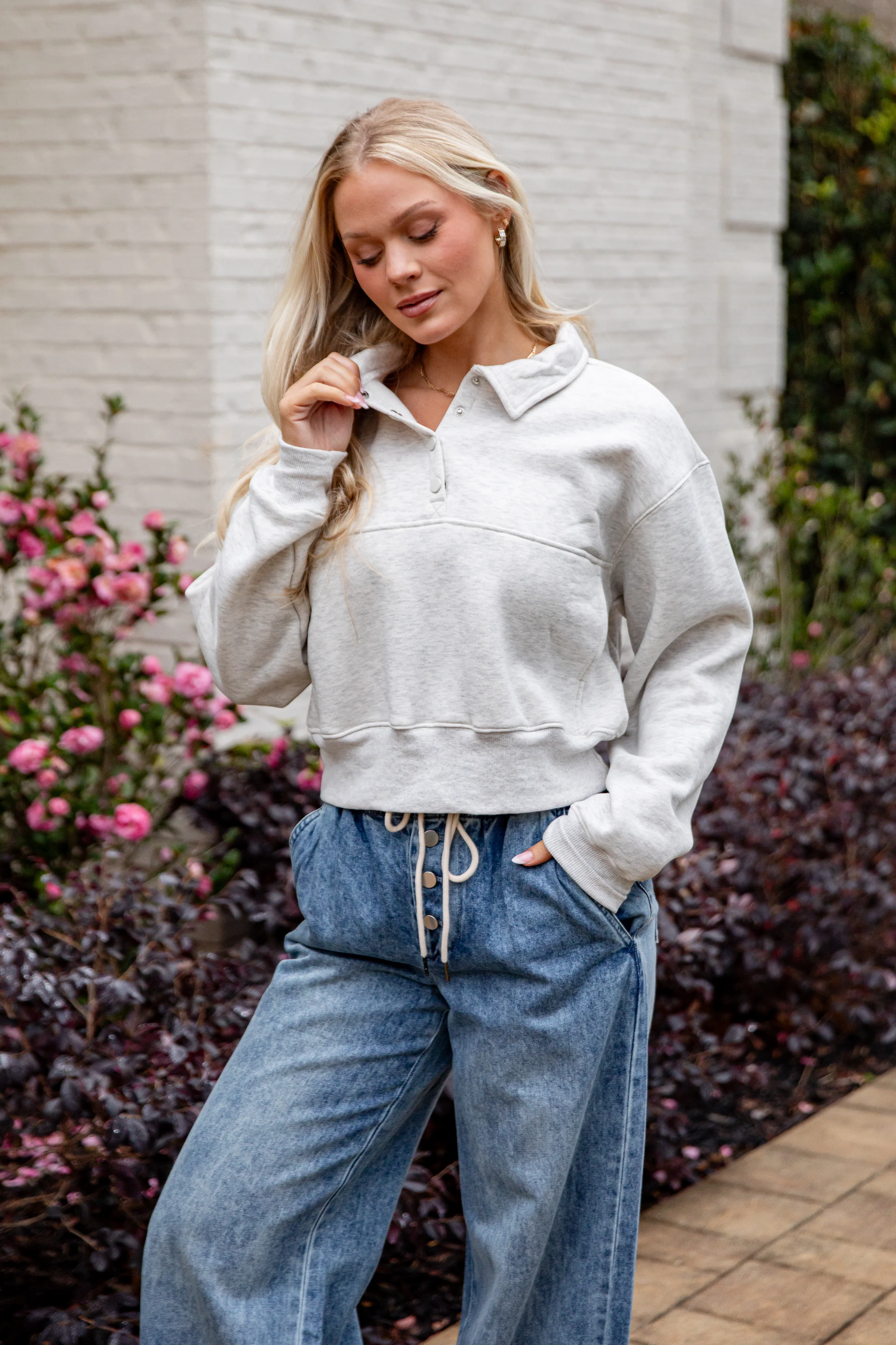 FINAL SALE - First Light Heather Grey Pullover