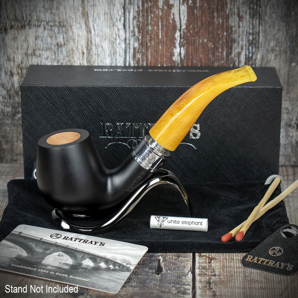 Rattrays Monarch Black 9mm Briar Smoking Pipe - Shape 177