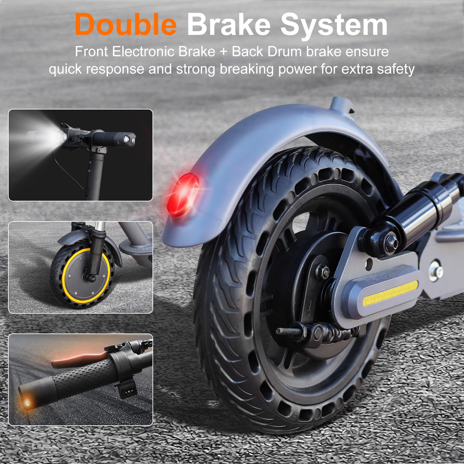 Volpam SPT7 Electric Scooter 350W Dual Suspension Turn Signals Foldable-US