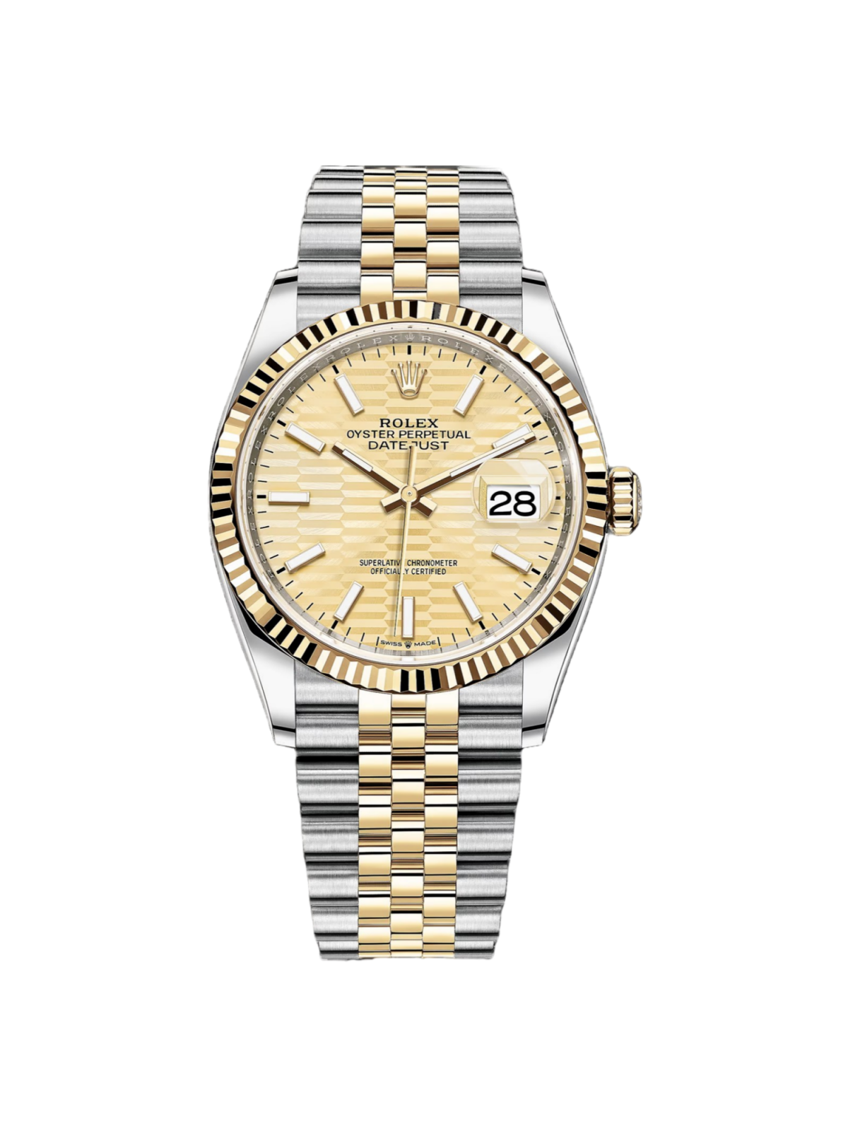 【Super Clone】RLX  Datejust 36mm 126233-0039 Champagne Fluted Motif Index Dial Jubilee Bracelet