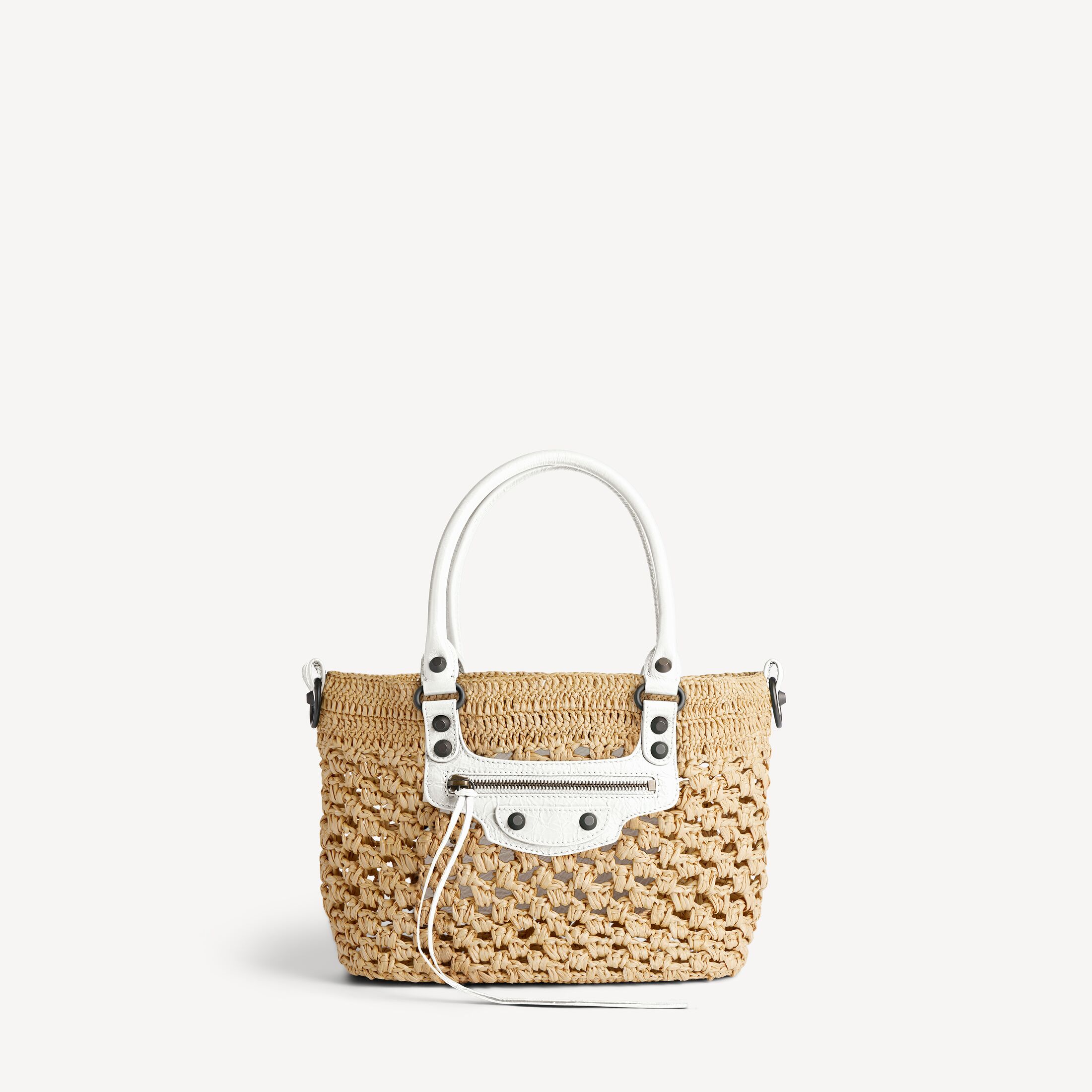 Balenciaga 8665002ACGC9291 Le City Basket Small in Natural/optic White L 11