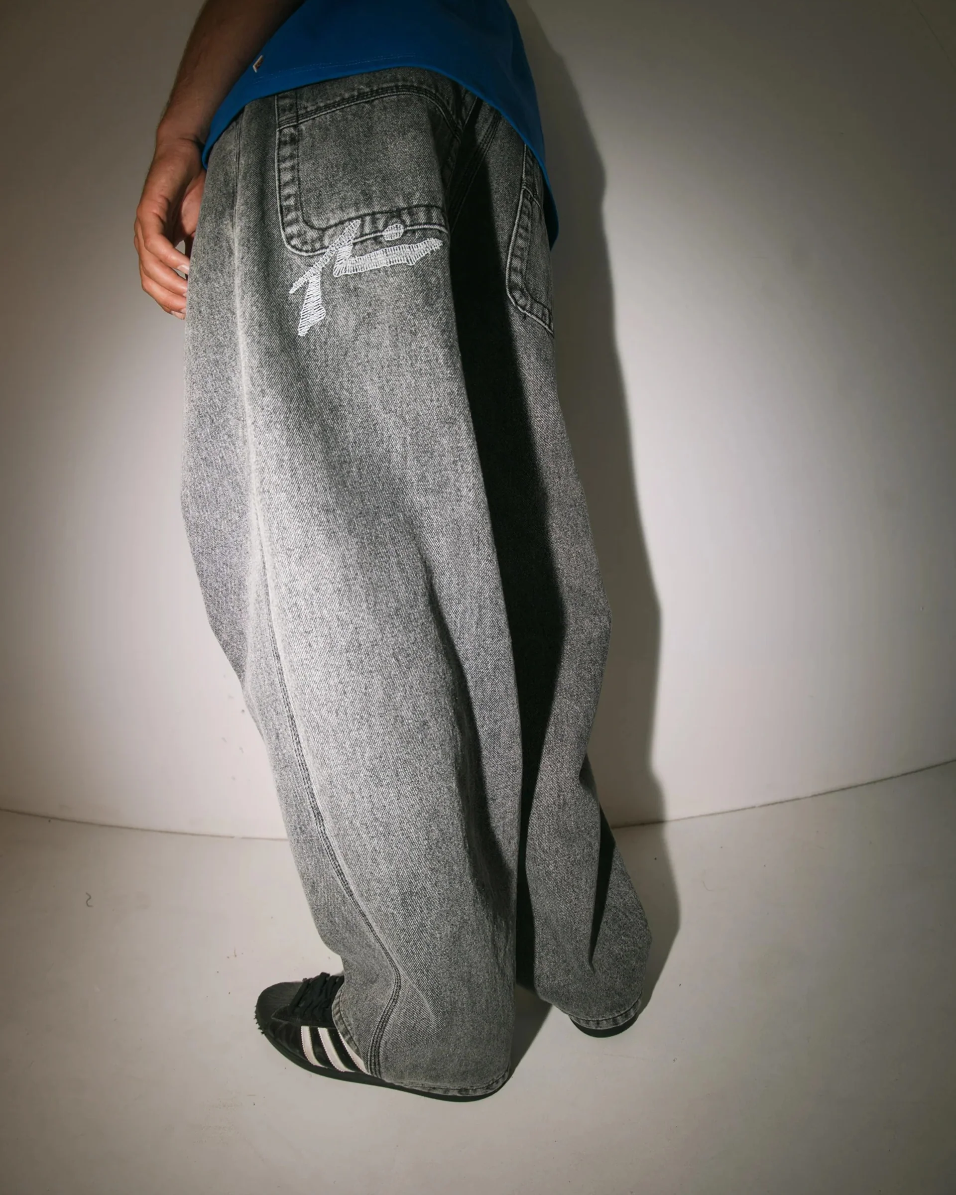 Stitch Up Baggy Jean - Washed Black