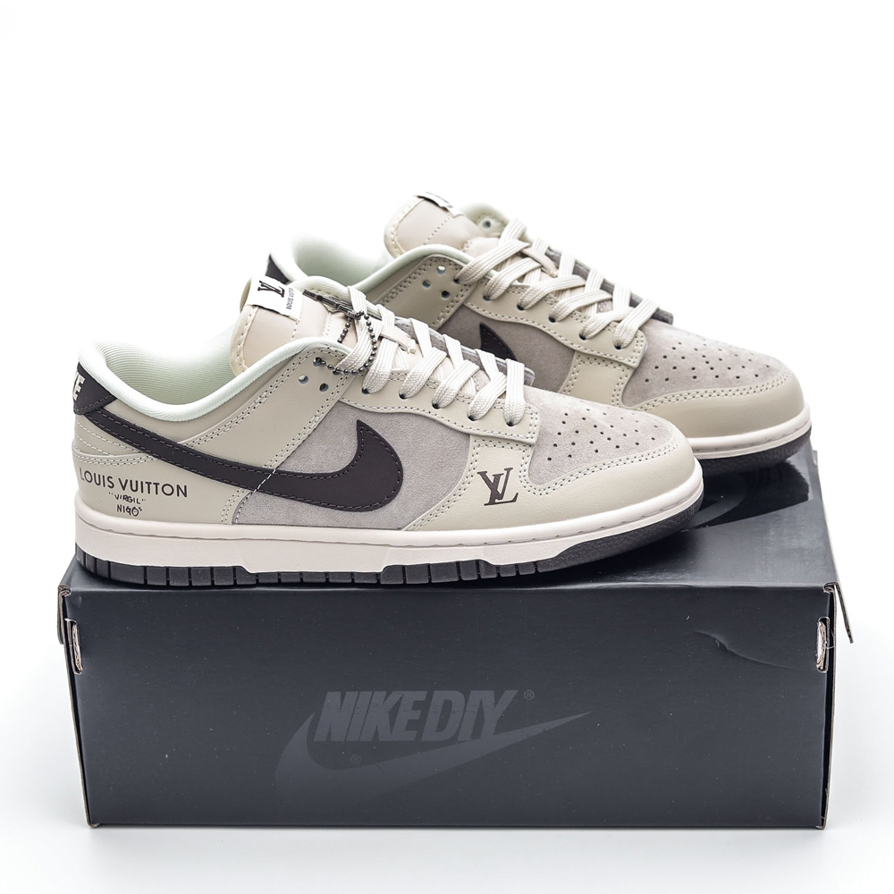 NK SB Dunk Low x Lois Vuton Mini Logo Beige Brown NNL24112206