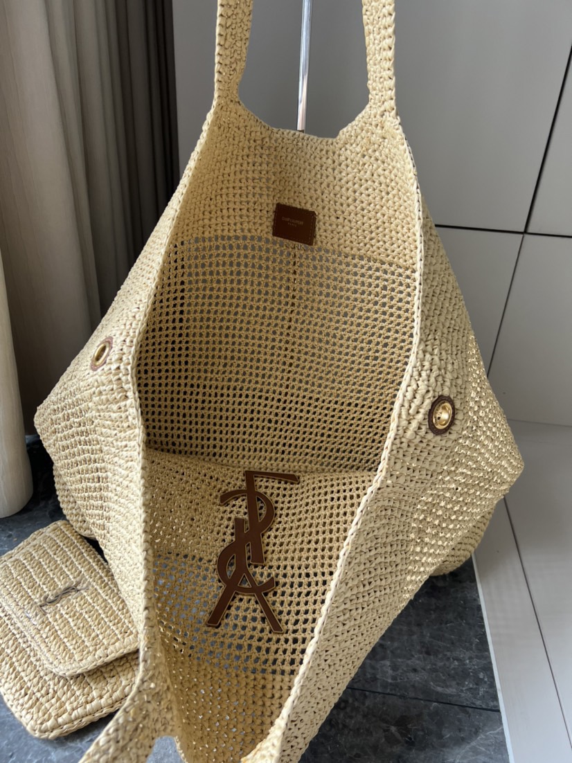 21.7″x16.9″x7.9″ Weave Cut-out Tote bag With small bag TT-873003