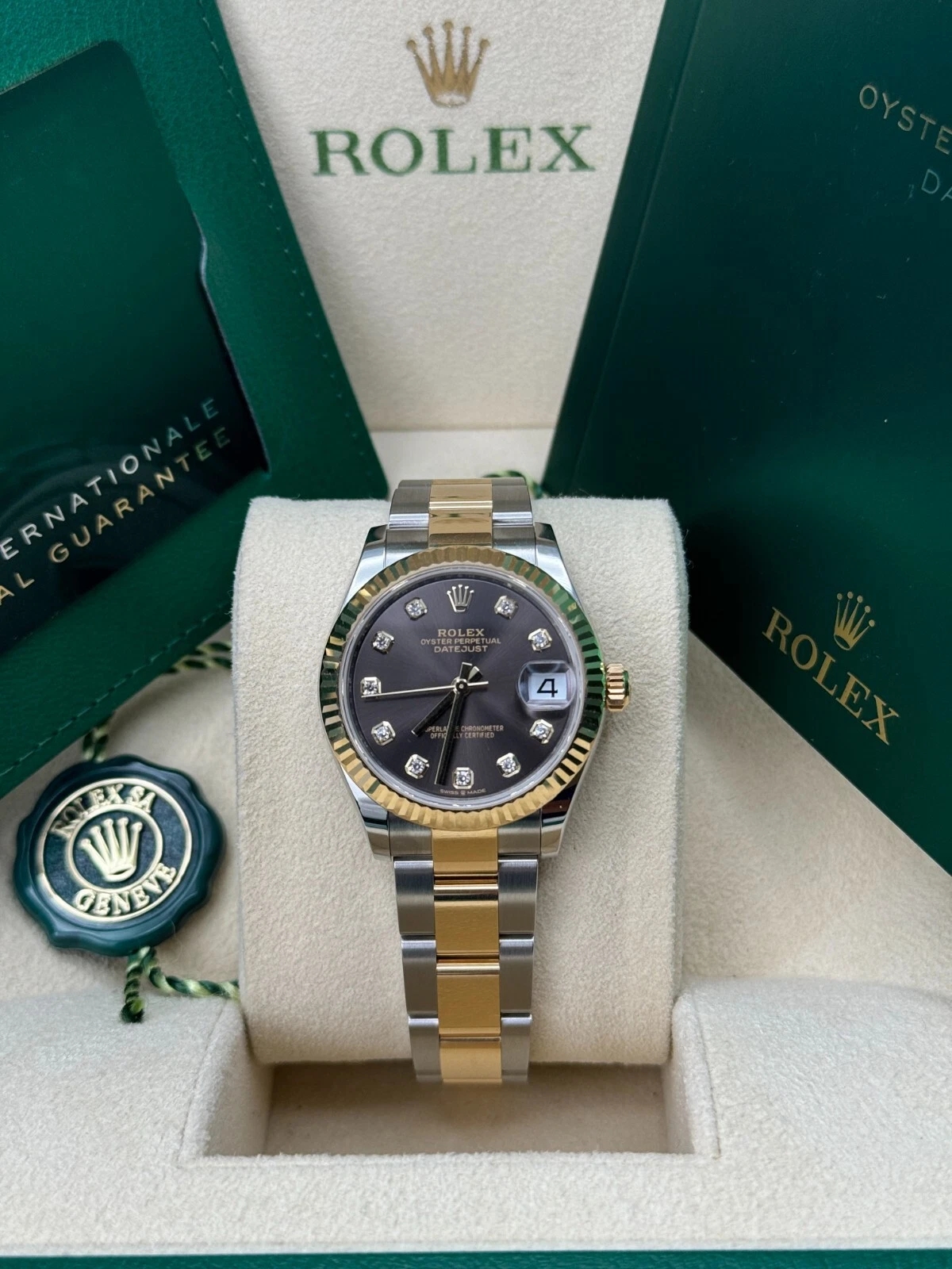 【Super Clone】RLX Datejust m278273-0021/0022 31mm Dark Grey Dial Stainless Steel and Yellow Gold Oyster Watch