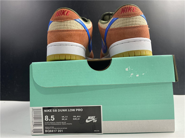 NK SB Dunk Low Corduroy Dusty Peach  BQ6817-201