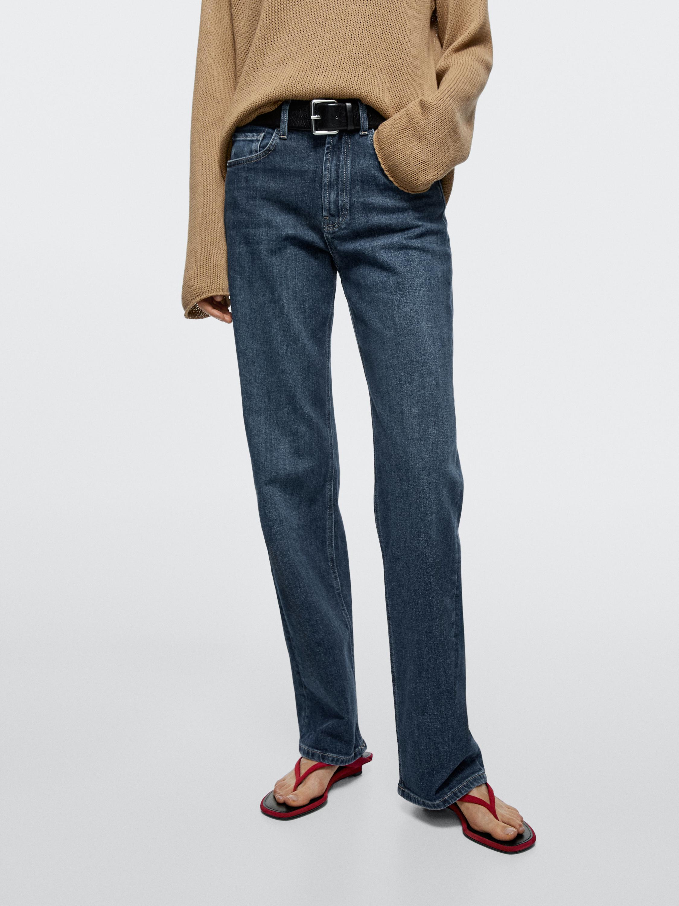 Jeans comfort straight fit tiro alto