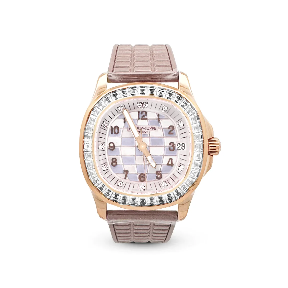 【SUPER CLONE】12A PATEK PHILIPPE 2023 SKU#0006299 AQUANAUT LUCE HAUTE JOAILLERIE 5072R-001 WHITE MOP