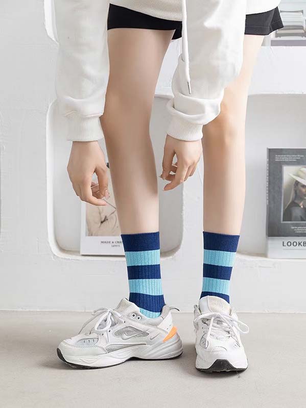 Set of 3 Pairs of Cotton Anti-bacterial Crew Socks WZ-924000156