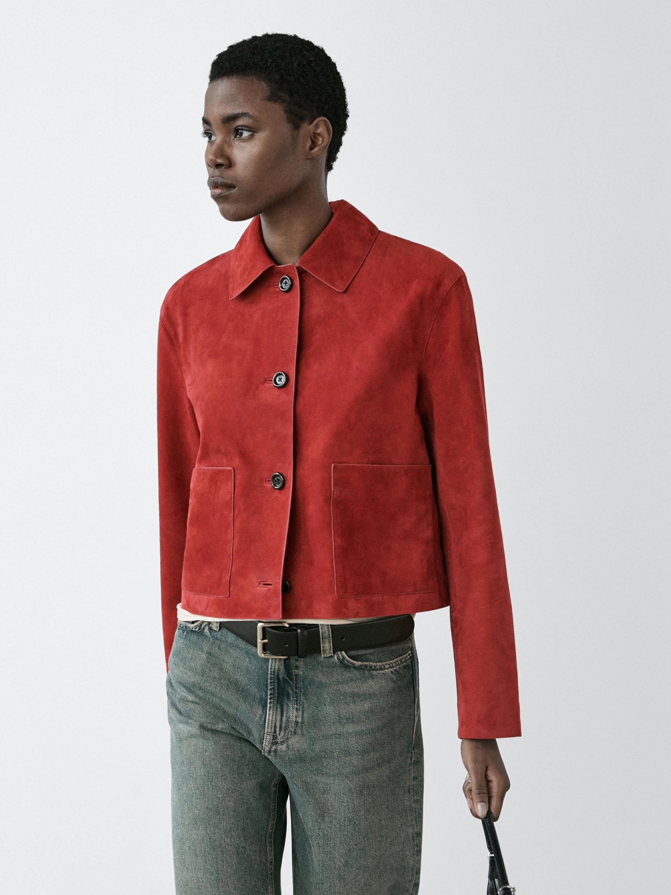Chaqueta corta piel ante