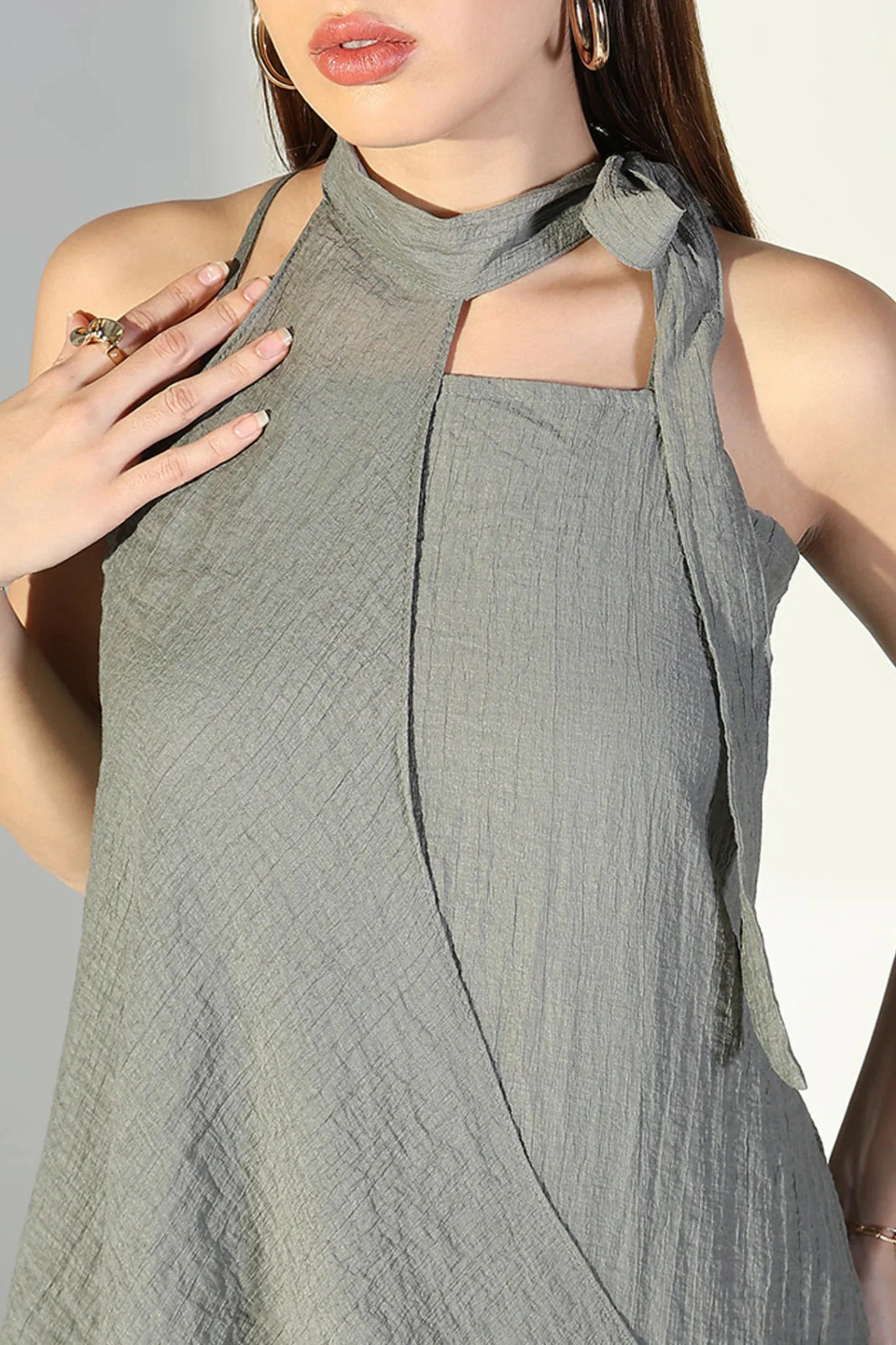 Drift Halter Drape Dress