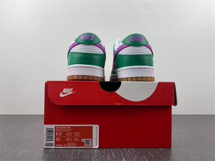 NK Dunk Low White Stadium Green Fuchsia  FD9922-151