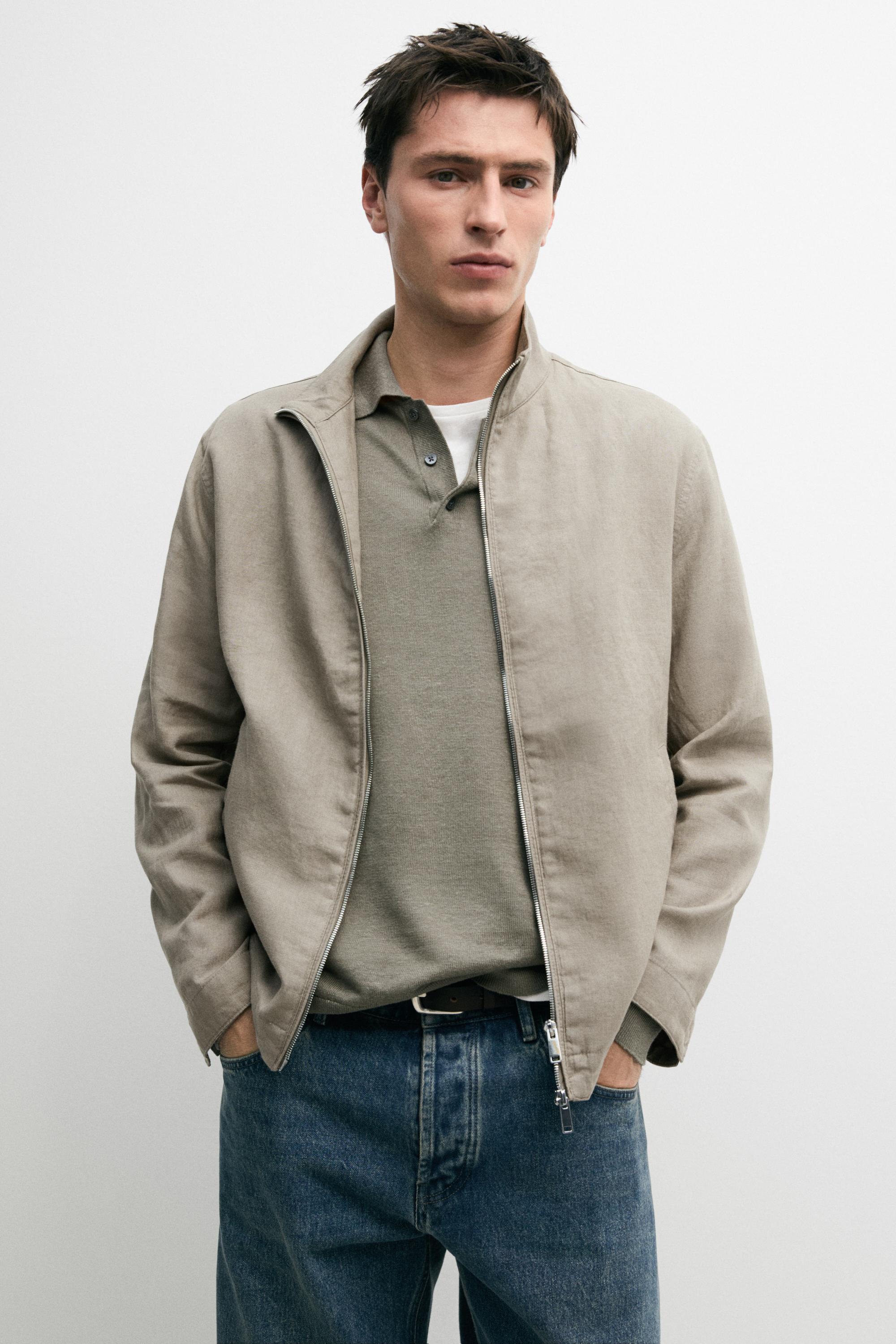 Chaqueta bómber lino