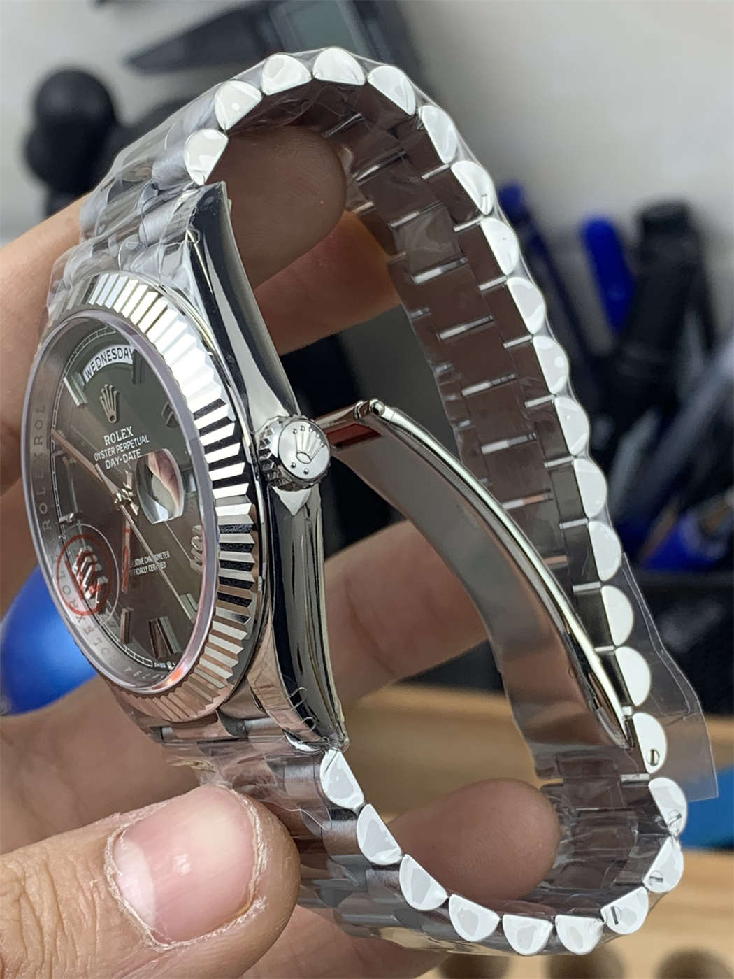 VSF Tungsten Day-Date 40 Olive Green – 228239 White Gold (182g Weighted)