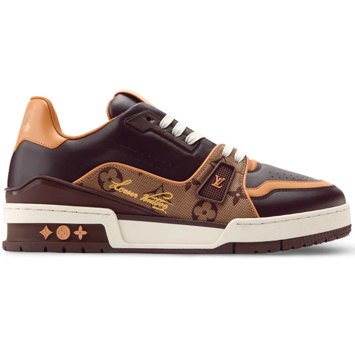L.V  Trainer Brown Monogram Leather Sneaker