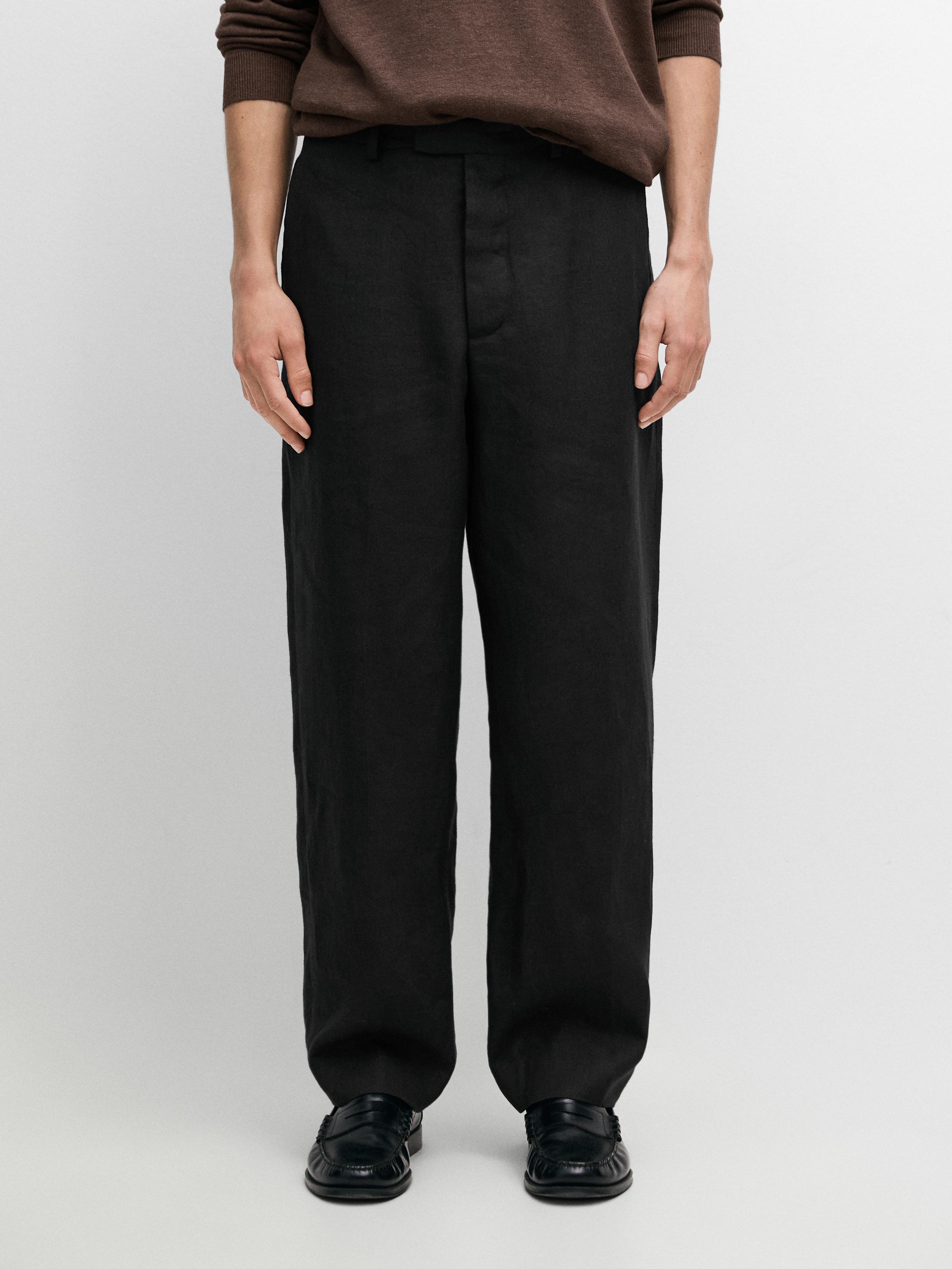 Pantalón barrel fit lino tailoring