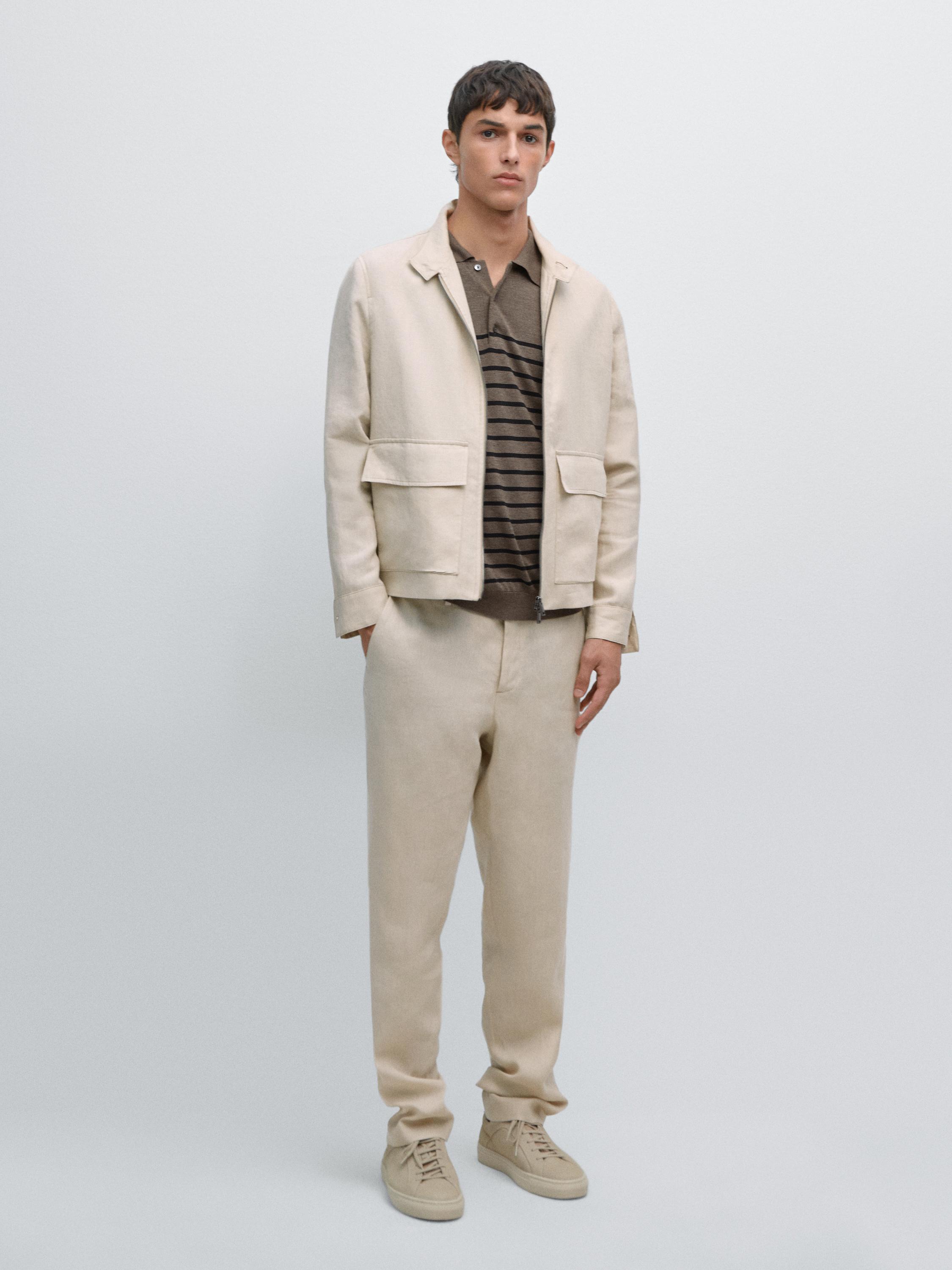 Pantalón goma lino