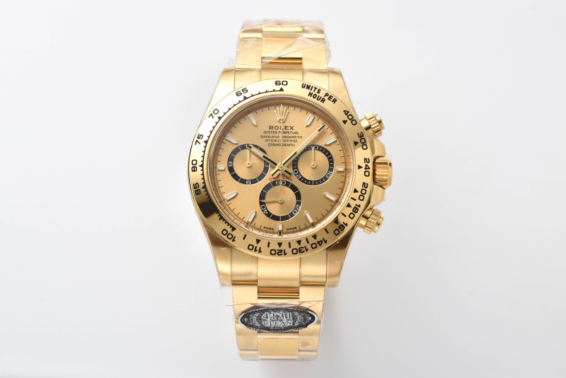 Rolex Daytona Champagne Dial Replica – Clean Factory 126518LN Yellow Gold Chronograph