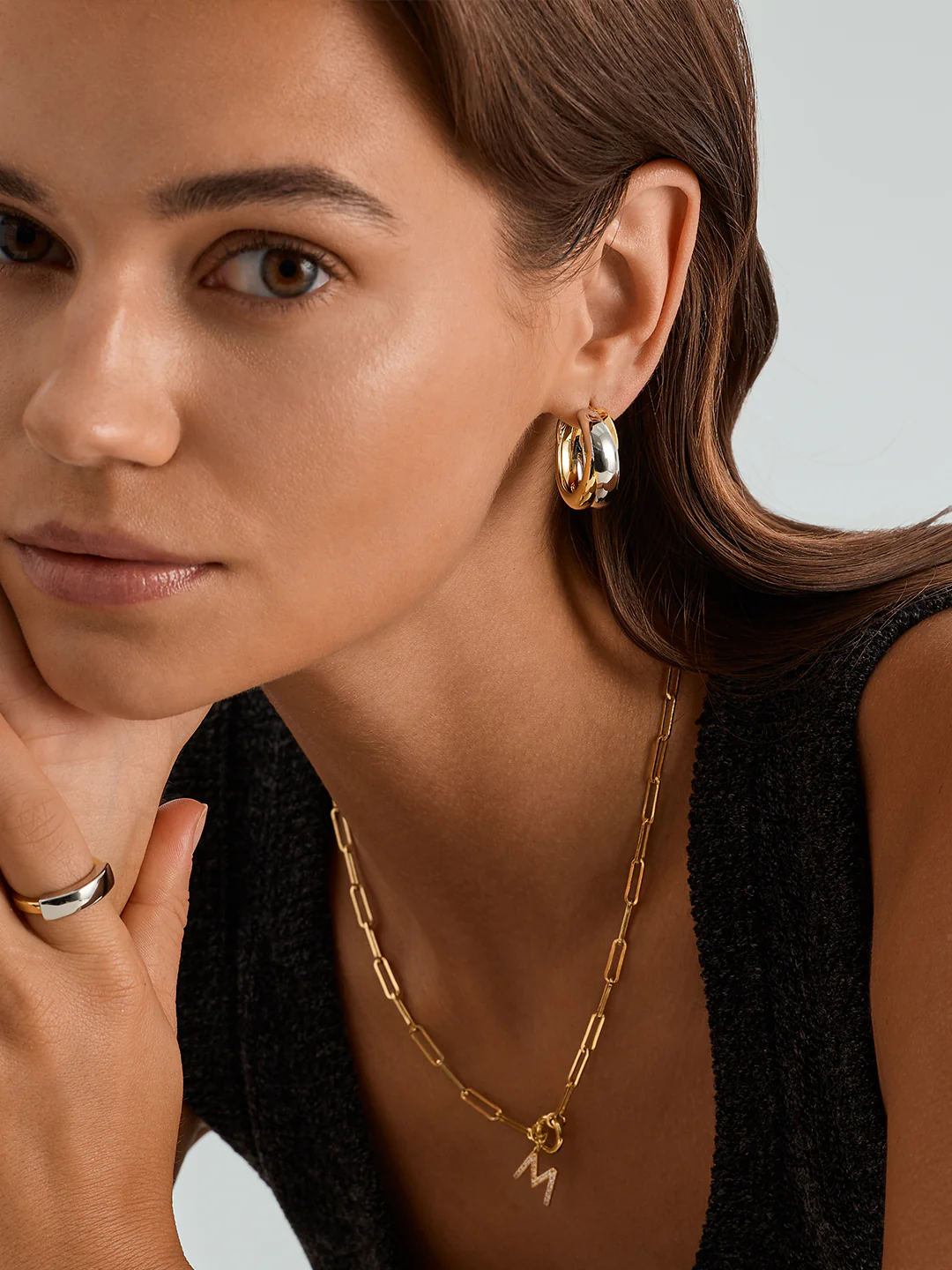 Large Mixed Entwine Hoops