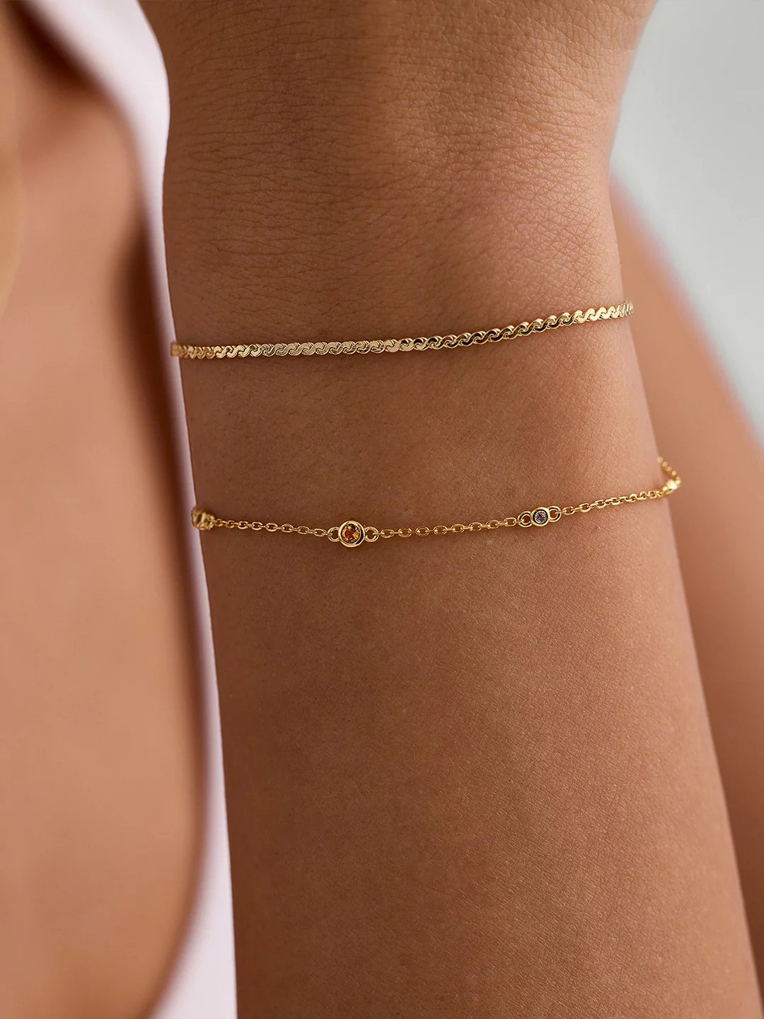 Citrine & Sapphire Station Bracelet