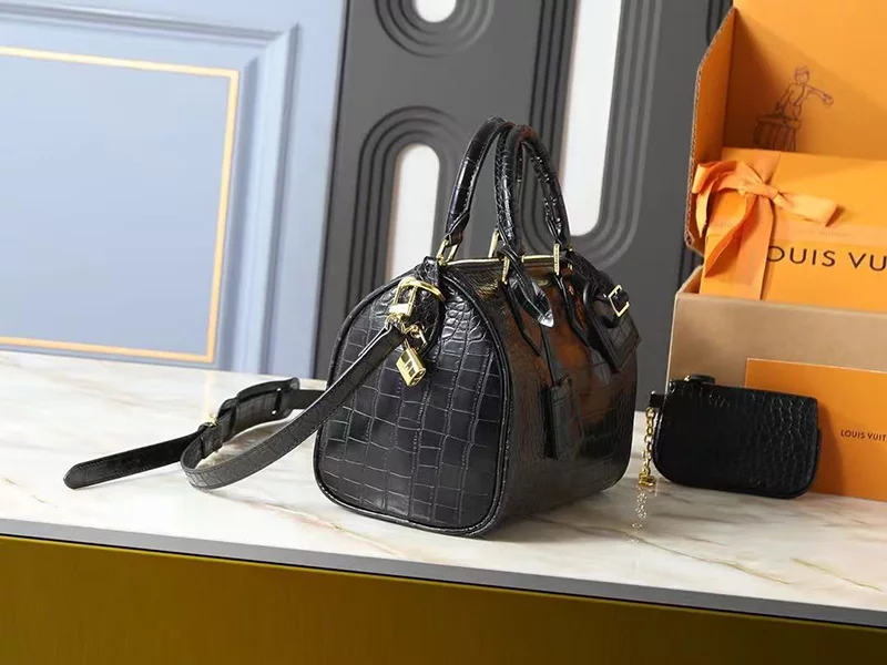 7 Colors 9.8″x5.9″x5.9″ crocodile Genuine Leather Handbag With a Smal Pocket BB-9211002
