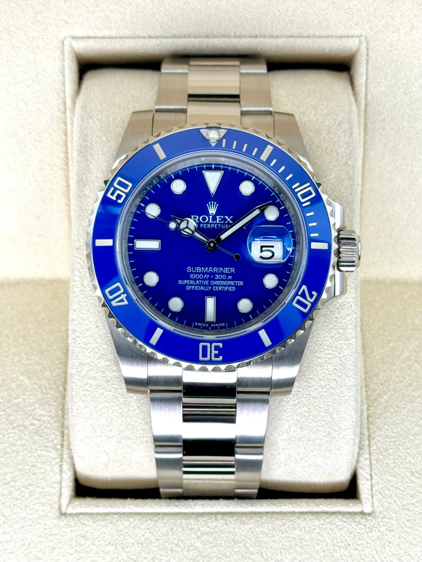 【SUPER CLONE】12A Rolex Submariner Date R116619LB Smurf 40mm 18K White Gold V-Serial