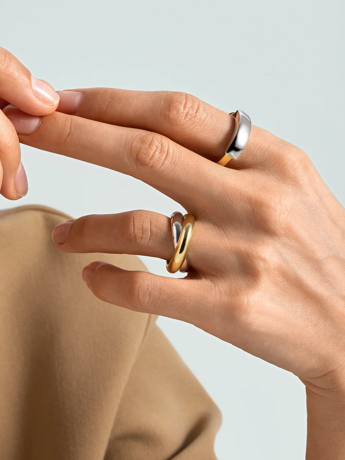 Mixed Chunky Entwine Ring