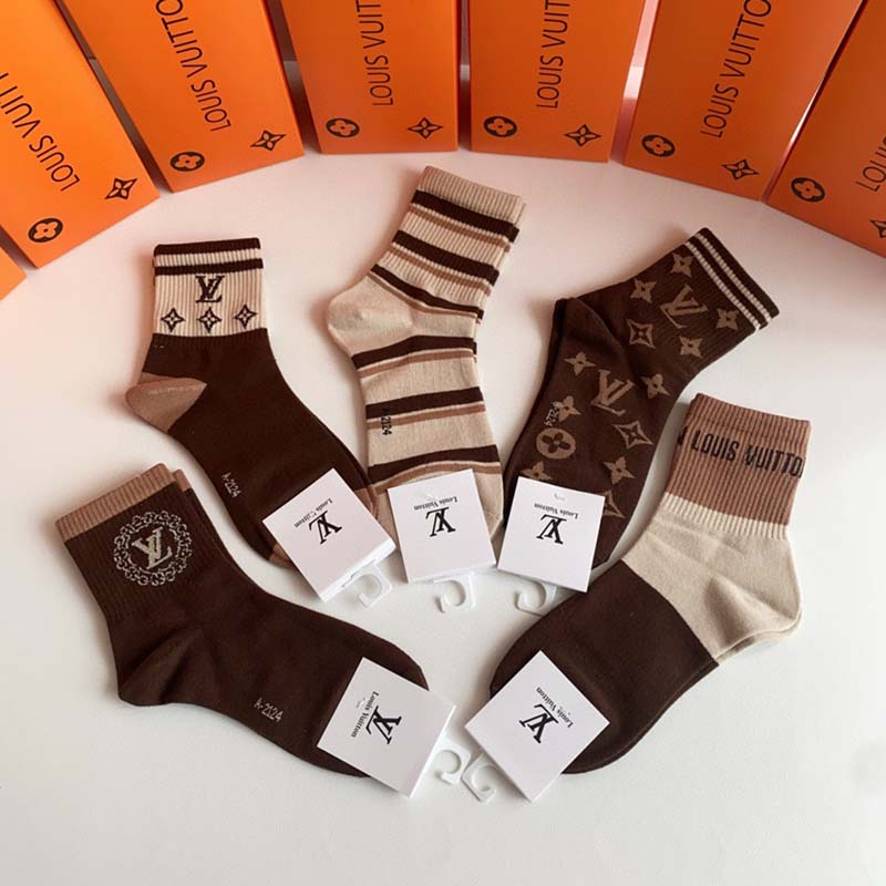 Set of 5 Pairs of Cotton Breathable Crew Socks WZ-924000240