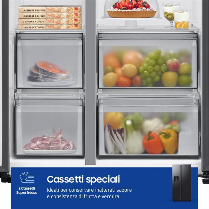 SAMSUNG - Frigorifero side by side RS70F64KEFEF Classe E-Antracite