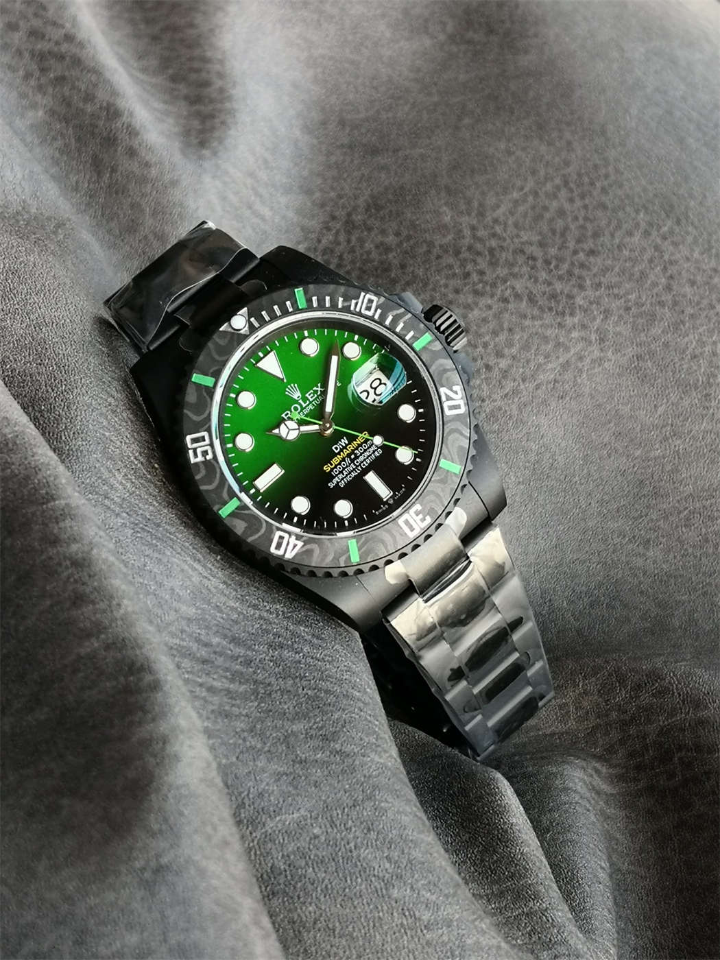 VSF DiW Submariner Gradient Green – DLC Black Steel & Carbon Bezel (VS3135)