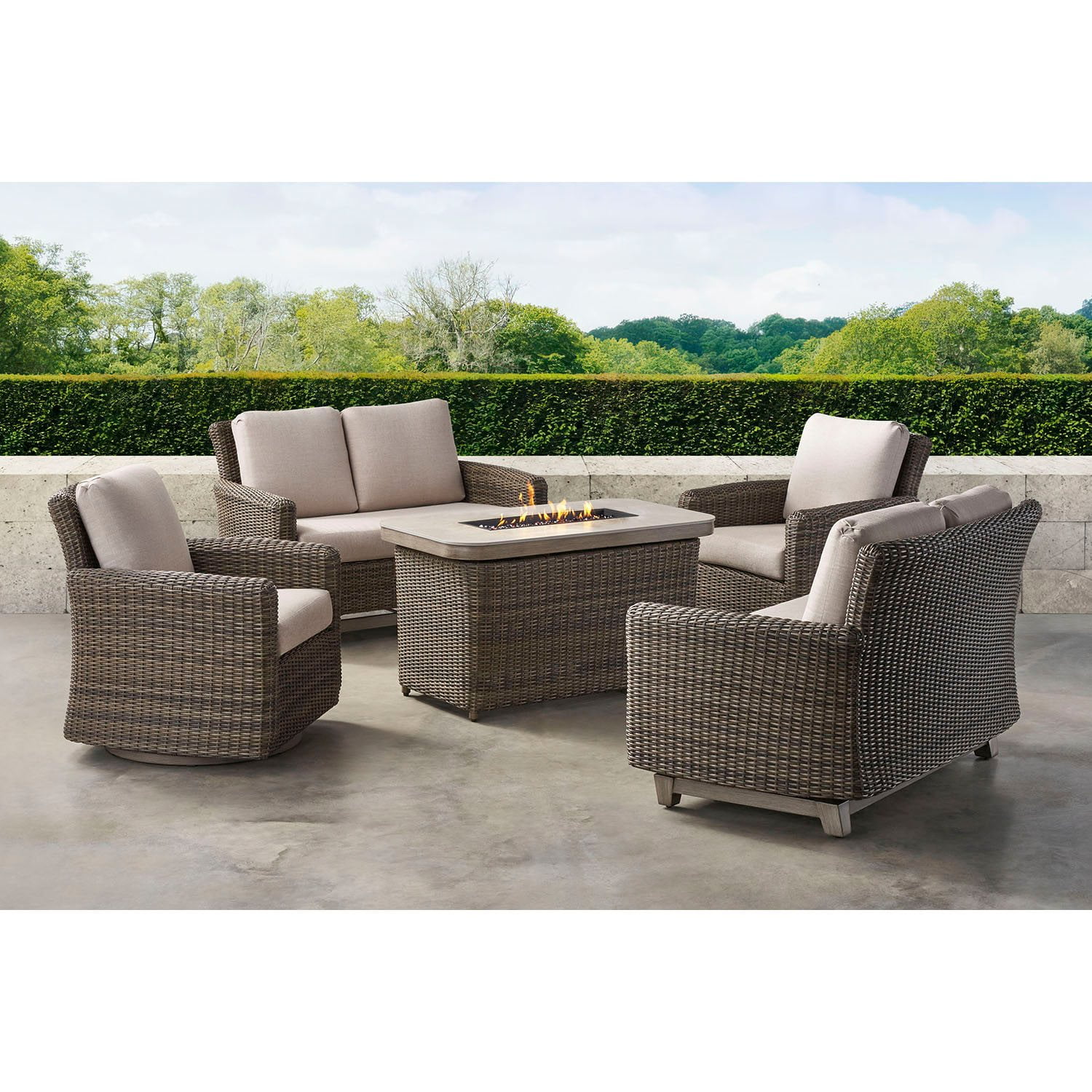 Member's Mark Hampton Deep Seating Set with Sunbrella Fabric, 5pc