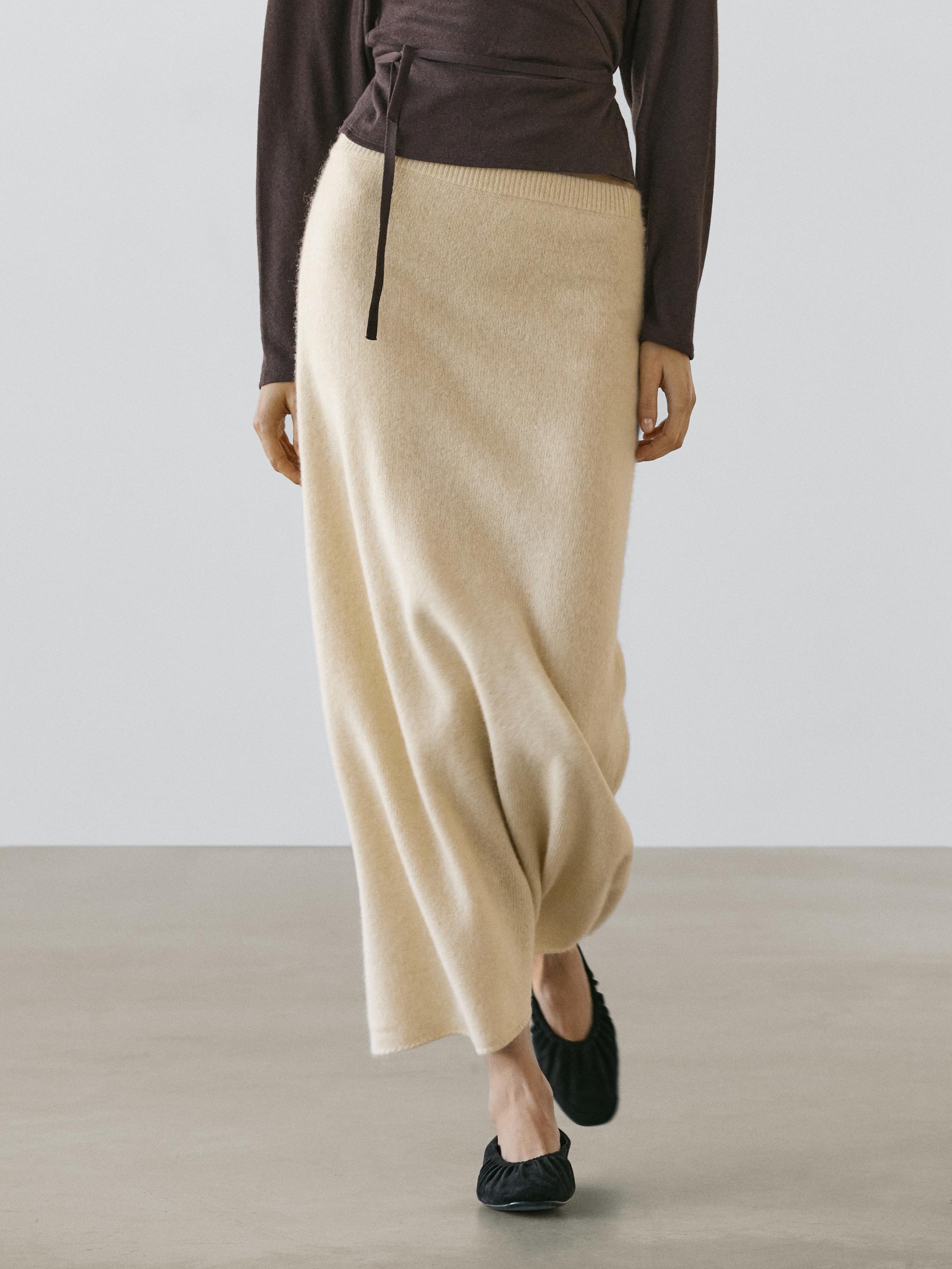 Falda punto midi lana alpaca
