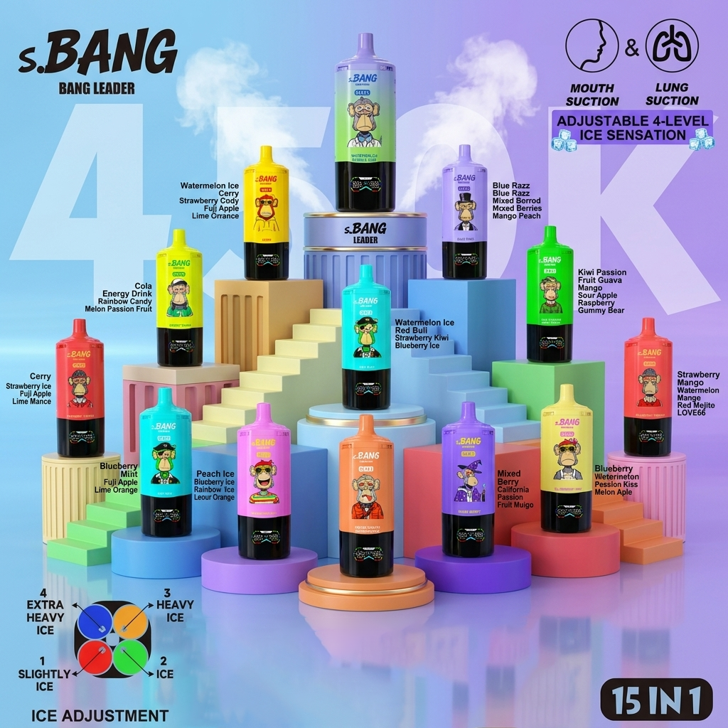 🔥 Bang Leader 450K Puffs 15 in 1 Flavors Disposable Vape | ⚡It features adjustable ice‑sensing control and MTL/DTL modes