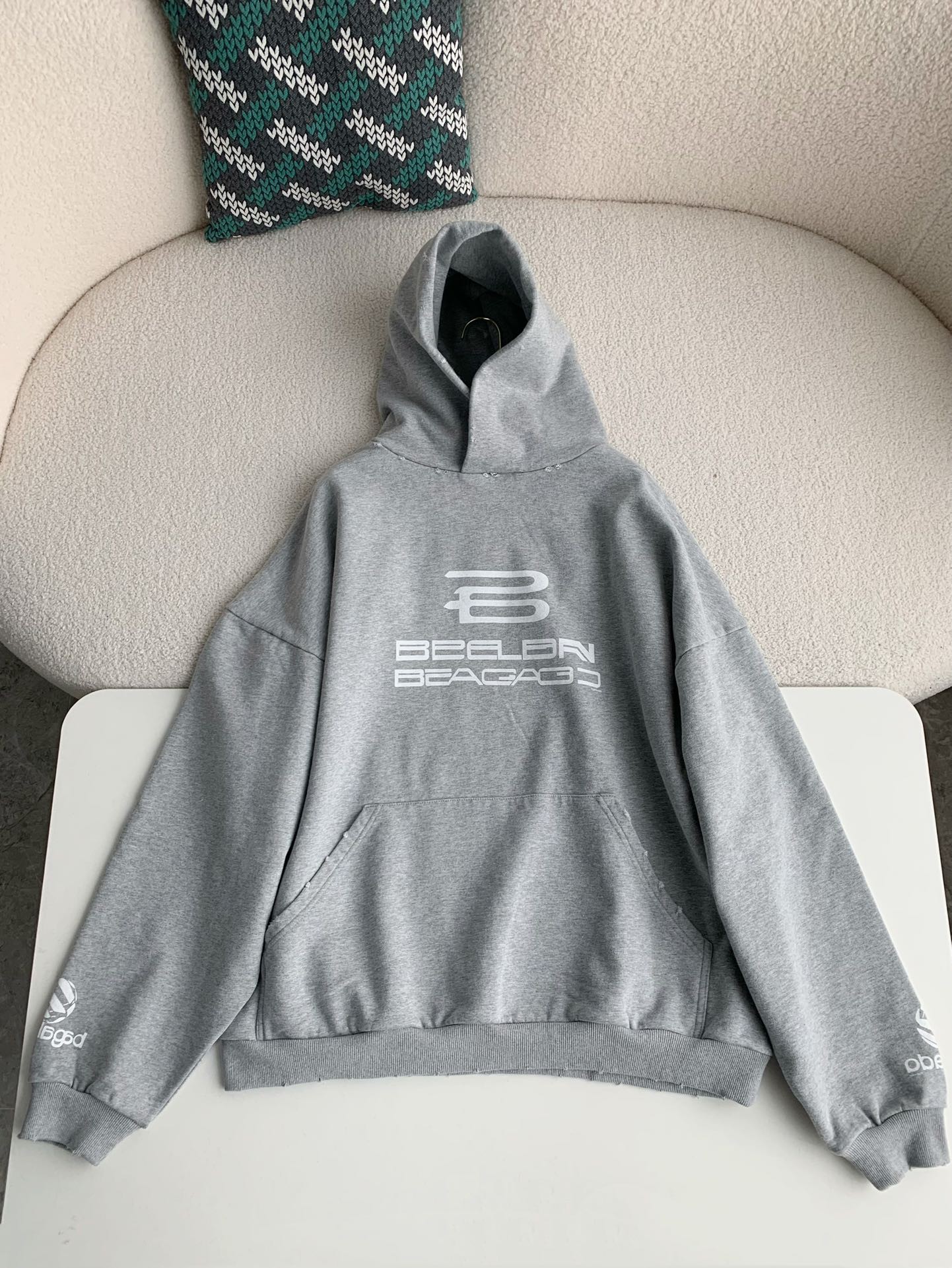 BLCG logo print sports hooded sweatshirt