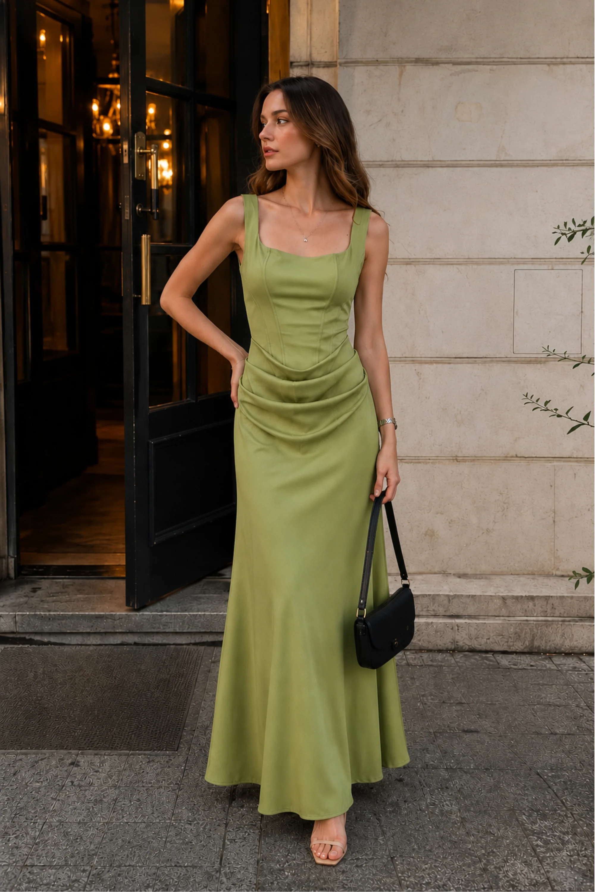 Jade Green Drape Dress
