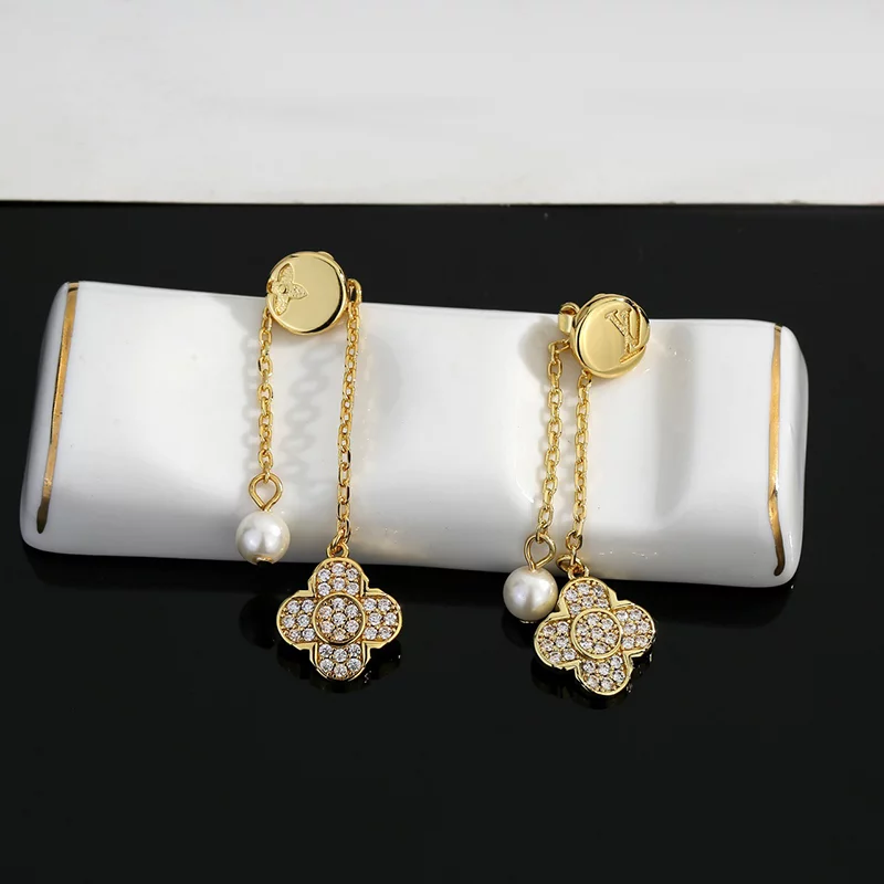 Chains Stone-set Flowers Earrings ED-931331