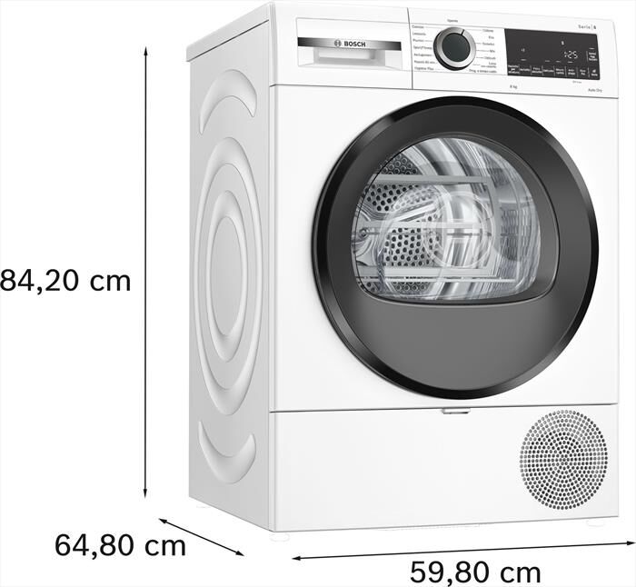 BOSCH - Asciugatrice Serie 6 WQG233D1II 8Kg Classe C-Bianco