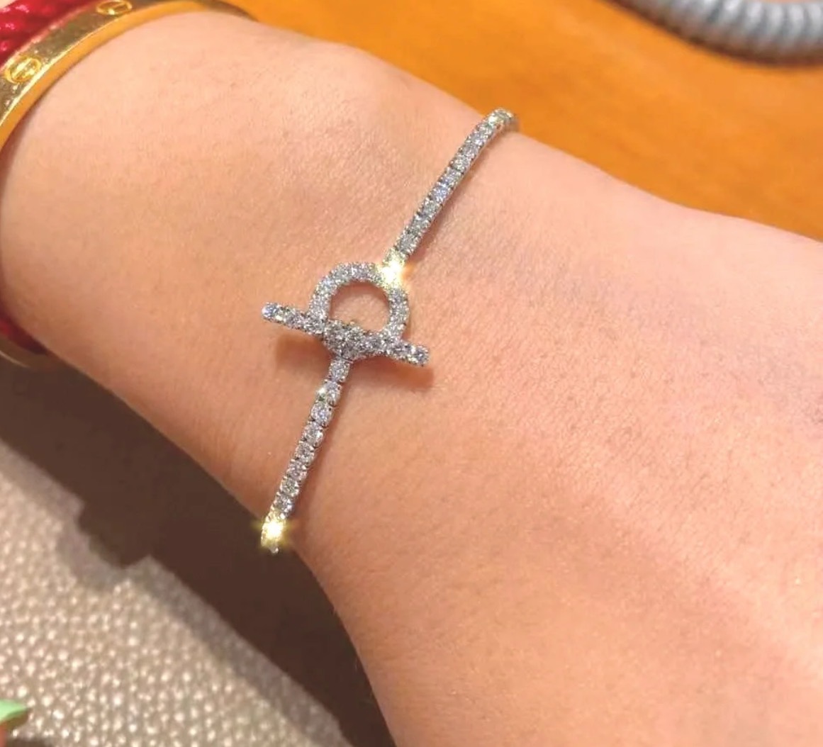 Classic Full Diamond Silver Bracelet HHSL-911001