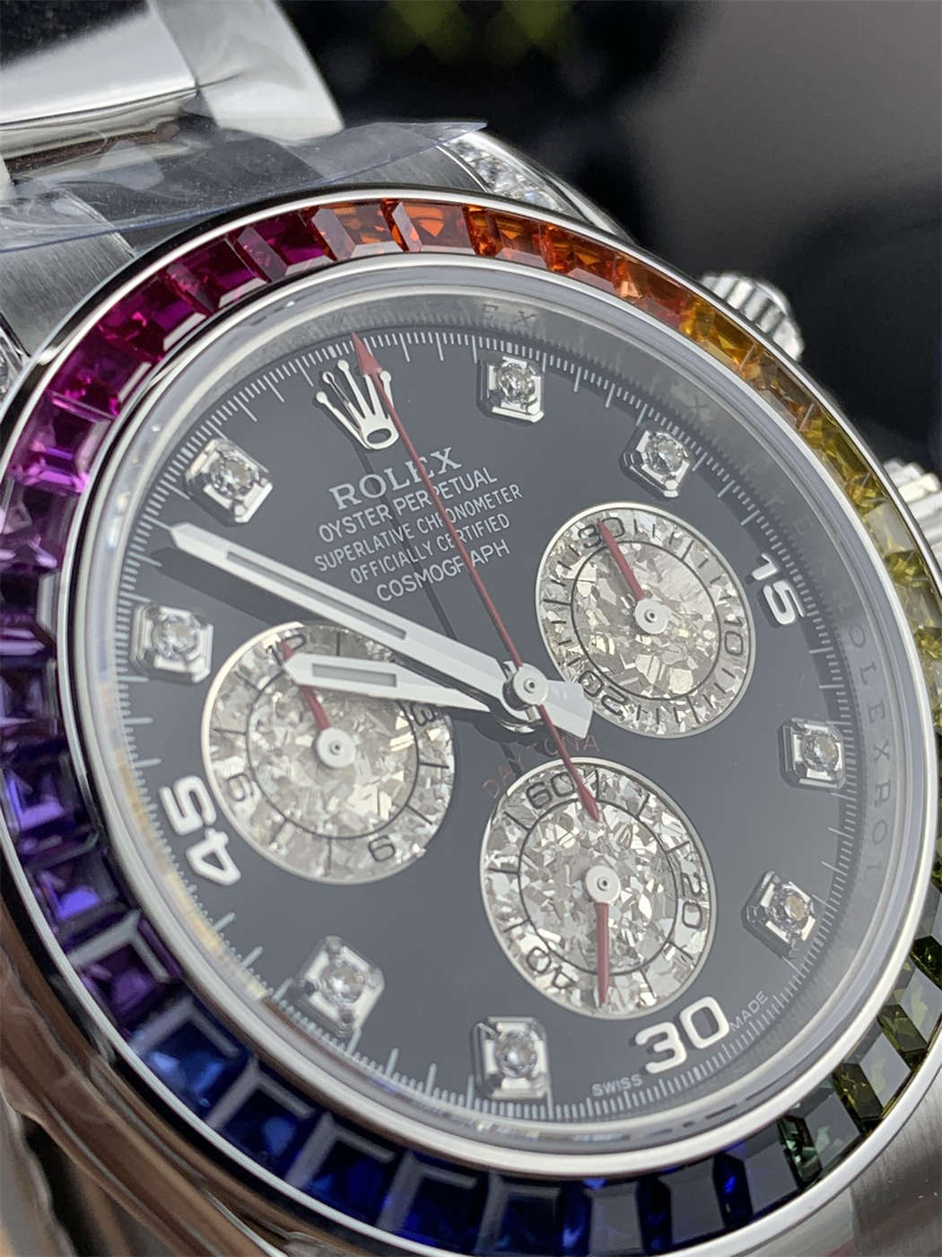 Rolex Daytona Rainbow Replica 116599 RBOW – ZF Factory White Gold 4130 Movement