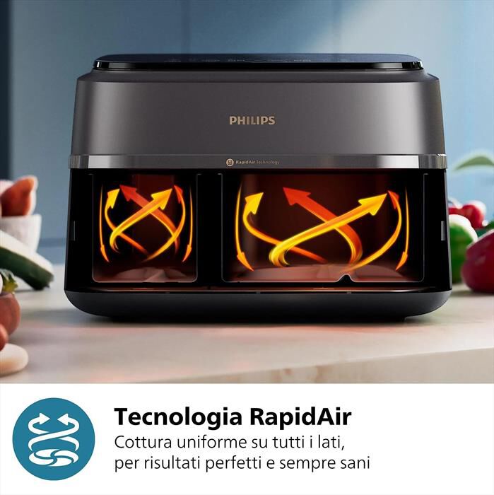 PHILIPS - Friggitrice AIRFRYER SERIE 3000 DA 9L NA352/00-Nero/Oro