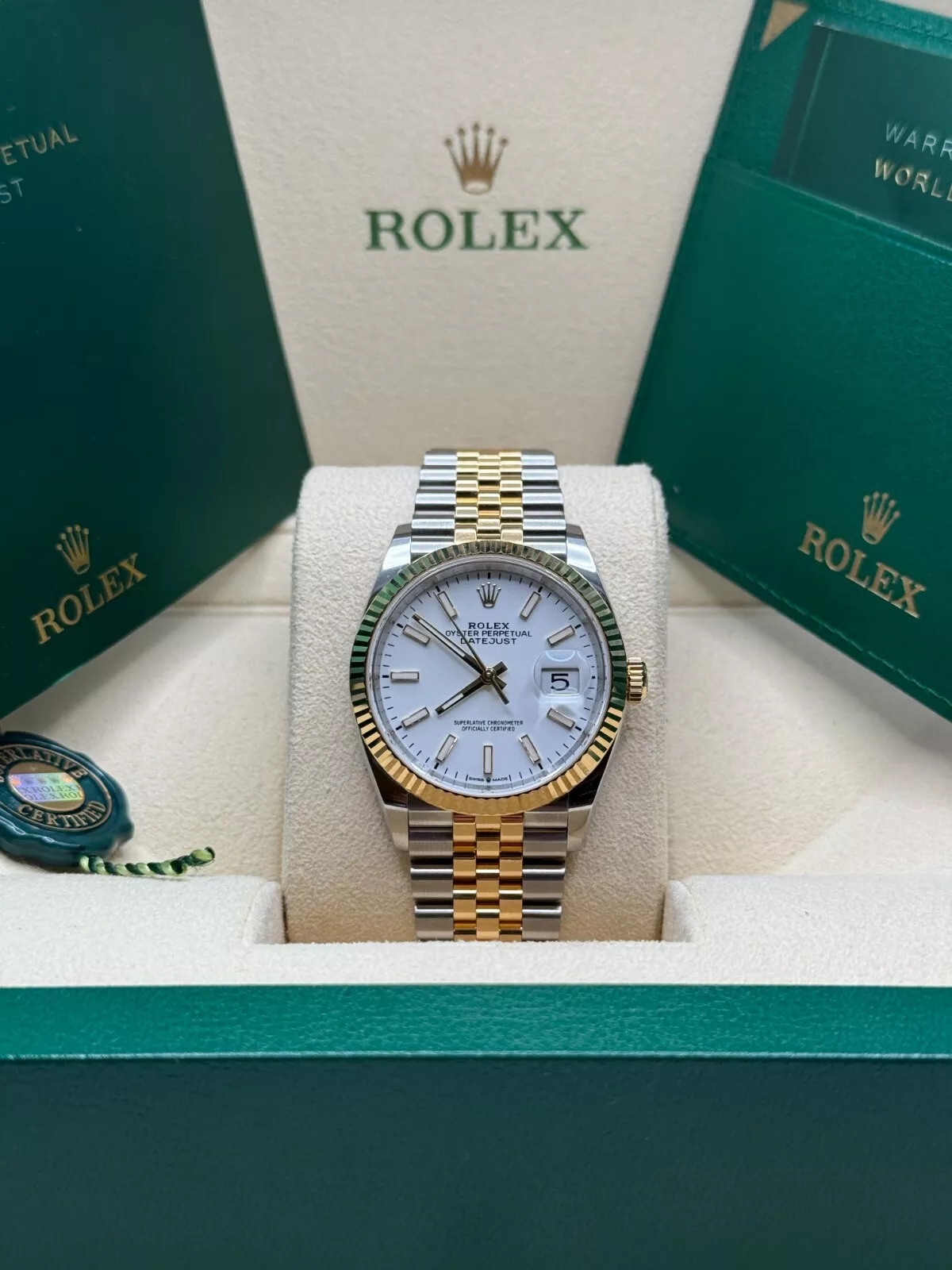 【Super Clone】RLX  Datejust 36mm 126233-0019 White Index Dial Two-Tone Jubilee Bracelet Watch
