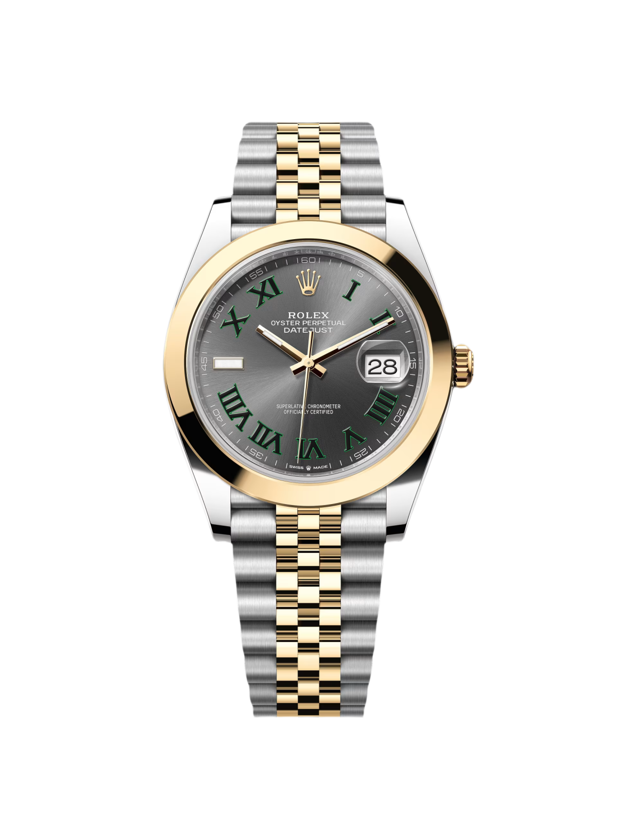 Rolex Datejust 41mm 126303 Slate Roman Oyster Steel and Yellow Gold Mens Watch
