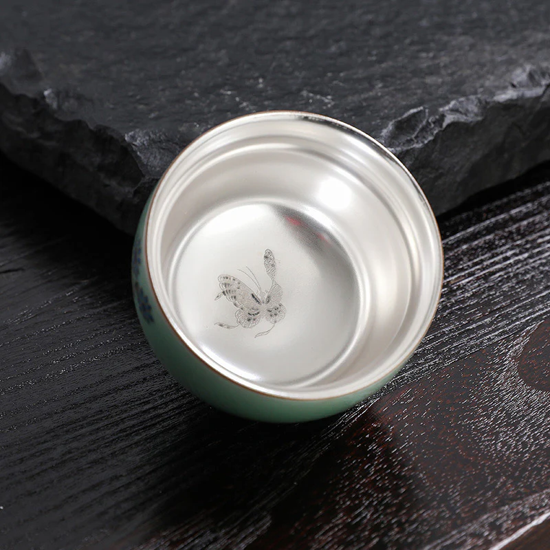 Butterfly Goldfish Lotus Koi Fish Ceramic Teacup Kung Fu Tea Cup 120ml