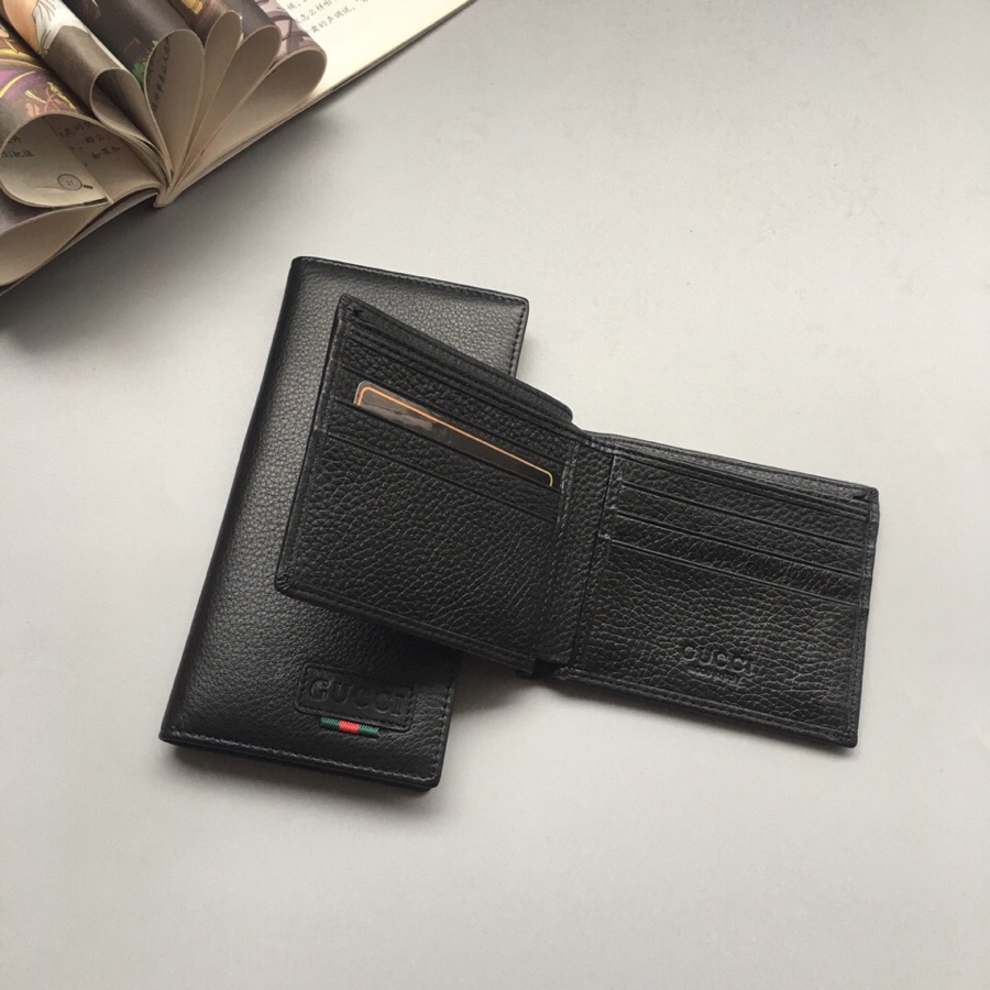 Black Leather Wallet QB-927003